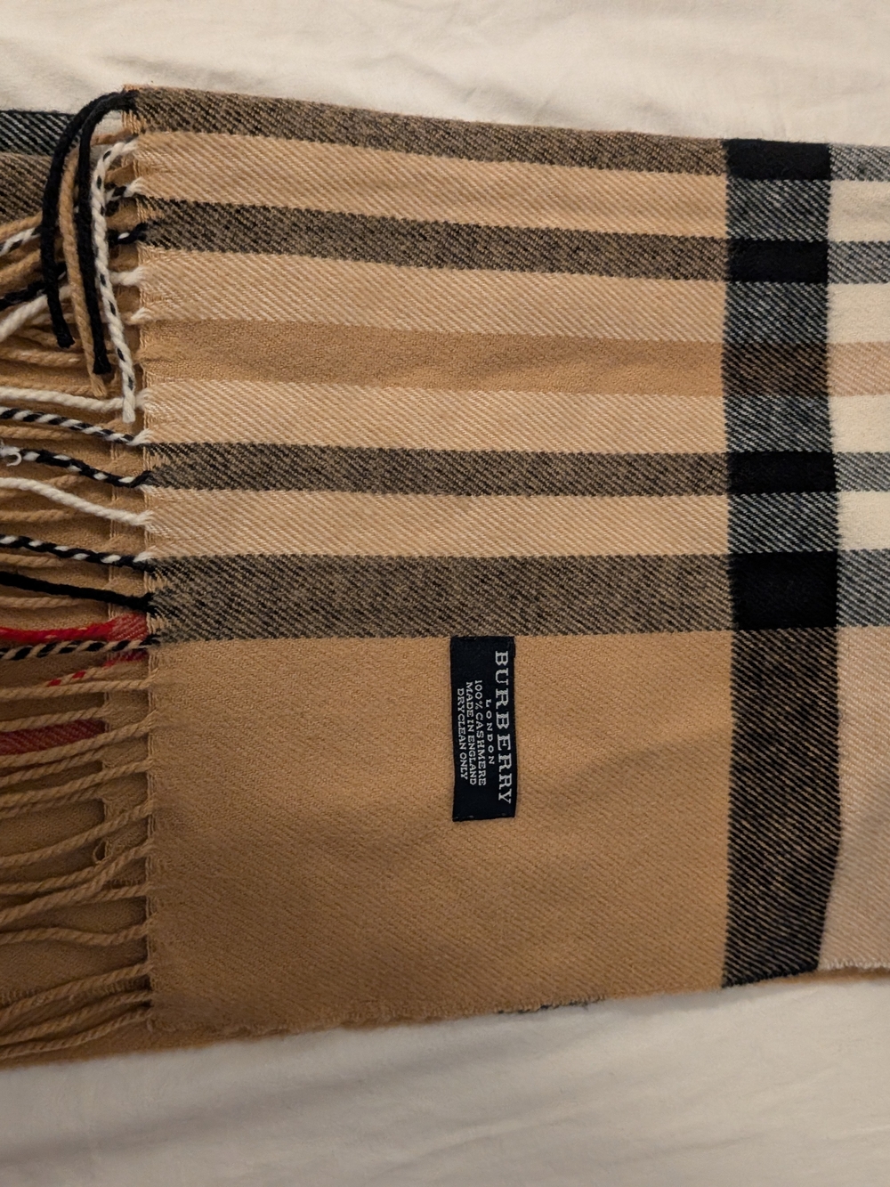 Burberry Tan and Black Classic Check Scarf